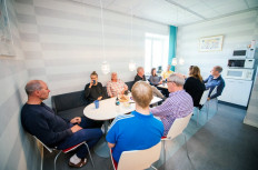 Workers at the Swedish Handball Federation (SHF) meet for a traditional 'Fika', Swedish type of coffee break, on May 27, 2015 in Stockholm, Sweden. 