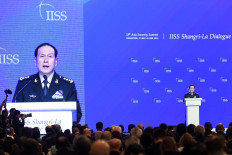 China's Defence Minister Wei Fenghe addresses the IISS Shangri-La Dialogue summit in Singapore on June 2, 2019. 