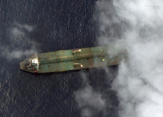 This handout image obtained September 7, 2019, courtesy of Satellite image ©2019 Maxar Technologies, reportedly shows the oil tanker Adrian Darya 1, near the port city of Tartus, Syria, on September 6, 2019. The US on September 6 blacklisted the tanker following repeated warnings over its valuable oil cargo. Previously known as Grace 1, the ship has been bouncing around the Mediterranean after being held for six weeks by Gibraltar on suspicion its cargo was bound for Syria. Despite Washington's efforts to keep it detained, it was released by the British territory and its every move is being followed with intense speculation.