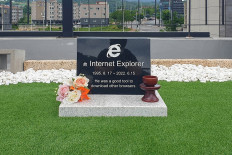 This undated handout photo provided courtesy of Kiyoung Jung on June 17, 2022 shows a grave for Microsoft's Internet Explorer, which was retired by the company earlier this week after 27 years, in honour of the browser's 