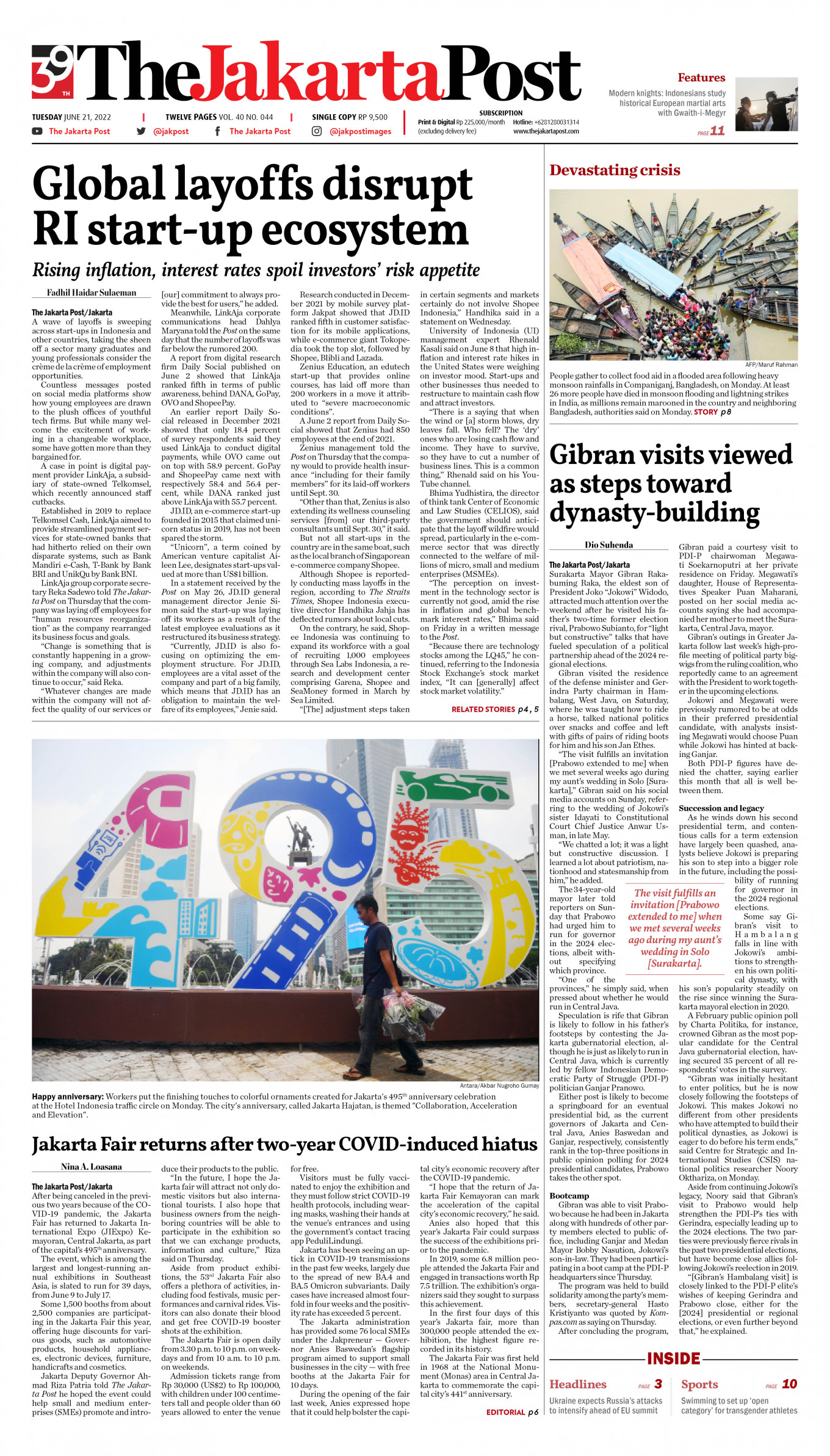 Frontpage - Tue, June 21, 2022 - The Jakarta Post