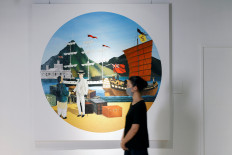 The colonial badge “harbour picture” redesigned by the museum is seen at the Museum Victoria City, in Hong Kong, China, June 15, 2022