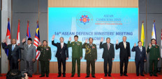 This handout photo taken and released by Cambodia's Ministry of Defence on June 22, 2022 shows (left-right) Brunei's Defence Minister Dato Paduka Seri Haji Awang Halbi bin Haji Mohd Yussof, Indonesia's Defence Minister Prabowo Subianto, Laos' Defence Minister Chansomone Chanyalath, Malaysia's Defence Minister Hishammuddin Hussein, Myanmar’s Defence Minister Mya Tun Oo, Cambodia's Deputy Prime Minister and Defence Minister Tea Banh, Philippines' Defence Minister Jose Faustino, Singapore's Defence Minister Ng Eng Hen, Thailand's Deputy Defence Minister Prawit Wongsuwan, and Vietnam's Defence Minister Phan Van Giang pose for a group photograph during the Association of Southeast Asian Nations (ASEAN) Defence Ministers Meeting (ADMM) in Phnom Penh. 