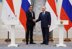 Russian President Vladimir Putin (R) shake hands with Indonesia's President Joko Widodo after press conference at the Kremlin in Moscow on June 30, 2022.
