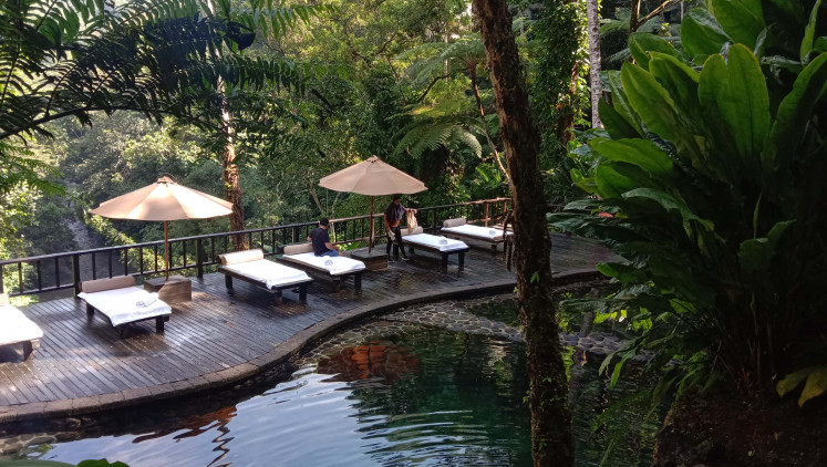 Relax in nature: Unwind at one of COMO Shambhala Estate's spring pools located in the middle of the forest. (JP/Radhiyya Indra)