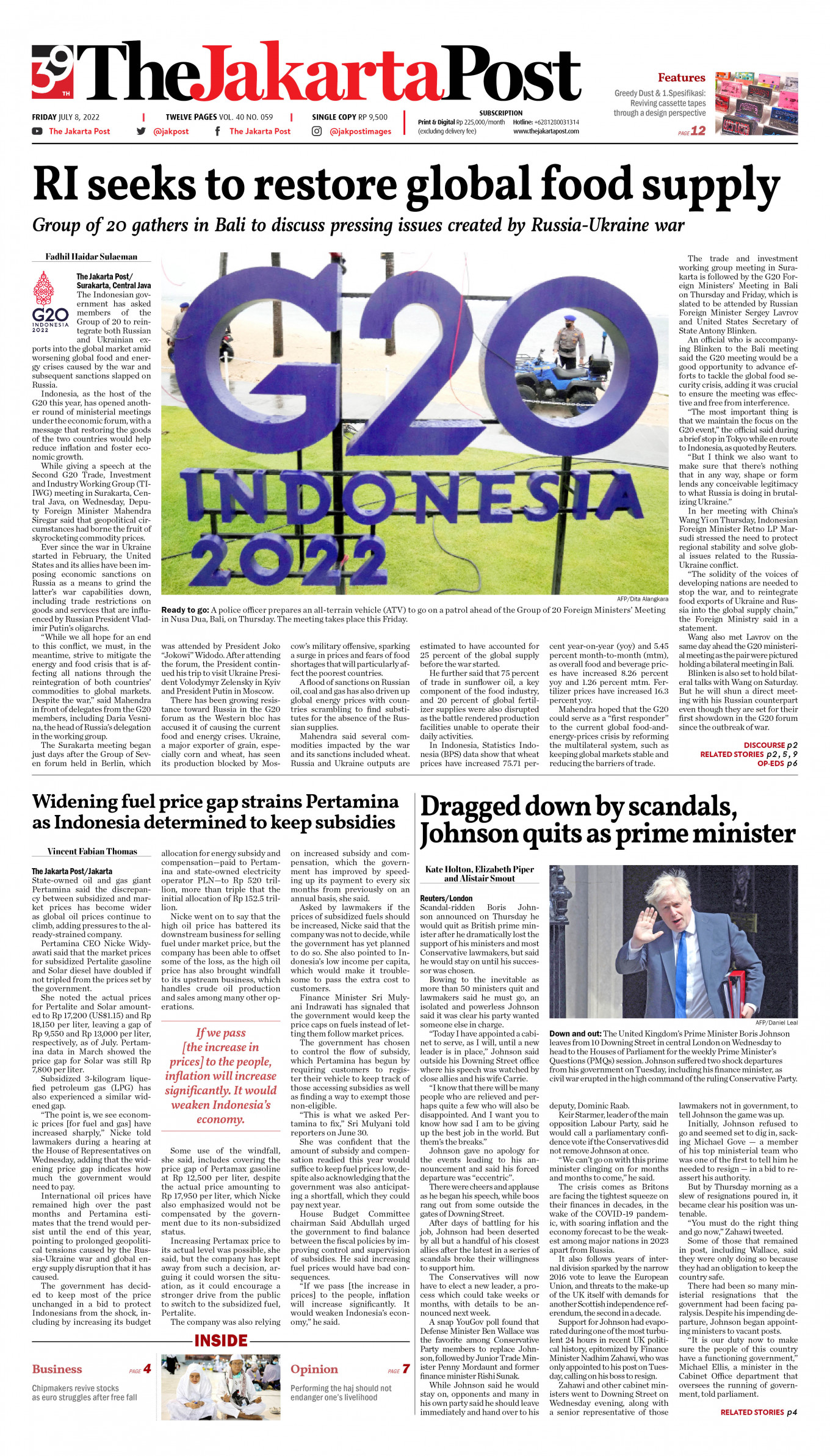 Frontpage - Fri, July 8, 2022 - The Jakarta Post