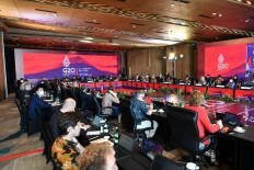 Delegates attend a session during the 2nd Group of Twenty Sherpa Meeting on 10-11 July 2022 in Labuan Bajo, East Nusa Tenggara, as seen in this handout photo provided by the Indonesian Communication and Informatics Ministry 