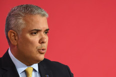 Colombian President Iván Duque speaks at the IV CEO Summit of the Americas on June 8, 2022. on the sidelines of the IX Summit of the Americas in Los Angeles, California.