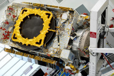 Upcoming: Pictured is the Eutelsat's KONNECT Satellite made by Thales Alenia Space in Cannes, southern France, on Nov. 19, 2019. French-satellite-operator Eutelsat said on Monday it was in talks with British-counterpart OneWeb for a tie-up to create a 