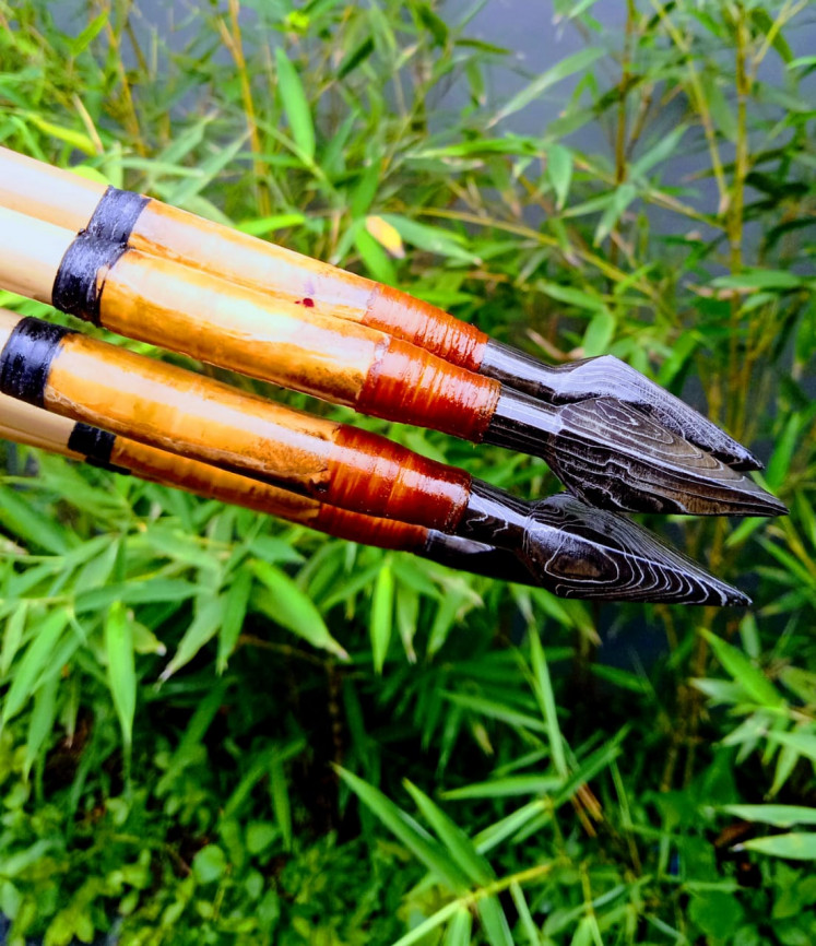 'Exotic': Pictured is a number of bamboo arrows with hand-forged Damascus heads created by Nurman 'Agus' Santosa. (Courtesy of Nurman 'Agus' Santosa)