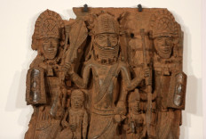 Long journey home: A sculpture, part of a collection known as the Benin Bronzes, is displayed at the signing ceremony for an agreement to return them to Nigeria, held on July 1 at the German foreign ministry in Berlin.