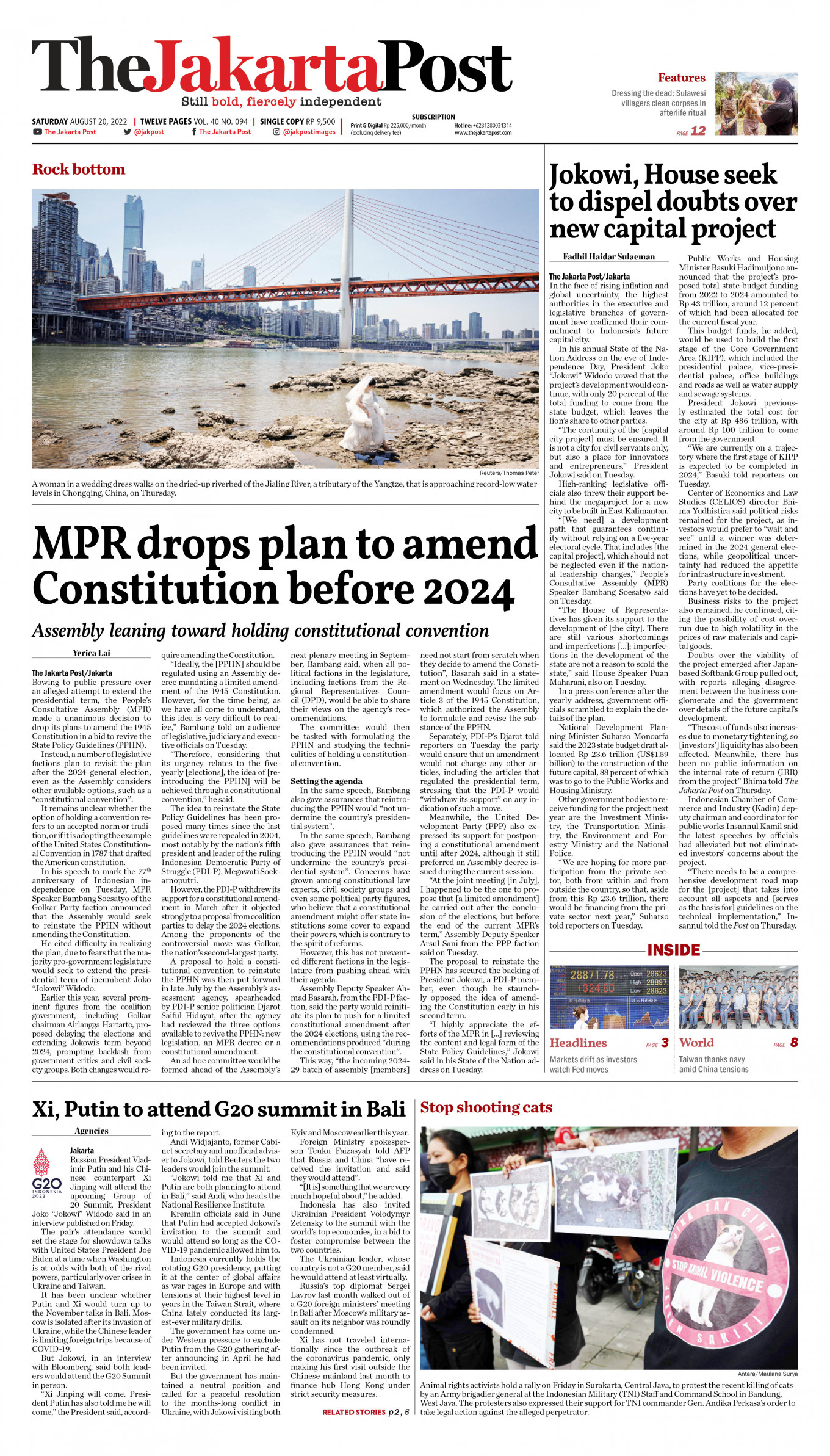Frontpage - Sat, August 20, 2022 - The Jakarta Post
