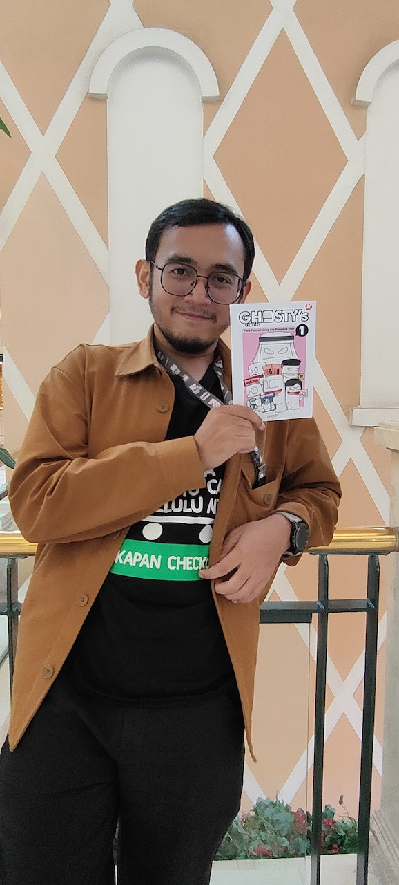 The man behind the satire: Raden Fajar Hadria Putra is the author and illustrator of GHOSTY'S COMIC. (Courtesy of GHOSTY'S COMIC)
