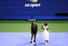 Serena Williams of the United States is interviewed by Gayle King after her match against Danka Kovinic of Montenegro during the Women's Singles First Round on Day One of the 2022 US Open at USTA Billie Jean King National Tennis Center on August 29, 2022 in the Flushing neighborhood of the Queens borough of New York City.
