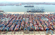 Back in business: An aerial view shows containers and cargo vessels at the Qingdao port in Shandong province, China on May 9. 
