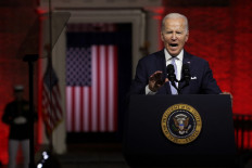 President Joe Biden delivers a primetime speech at Independence National Historical Park September 1, 2022 in Philadelphia, Pennsylvania. President Biden spoke on “the continued battle for the Soul of the Nation.” 