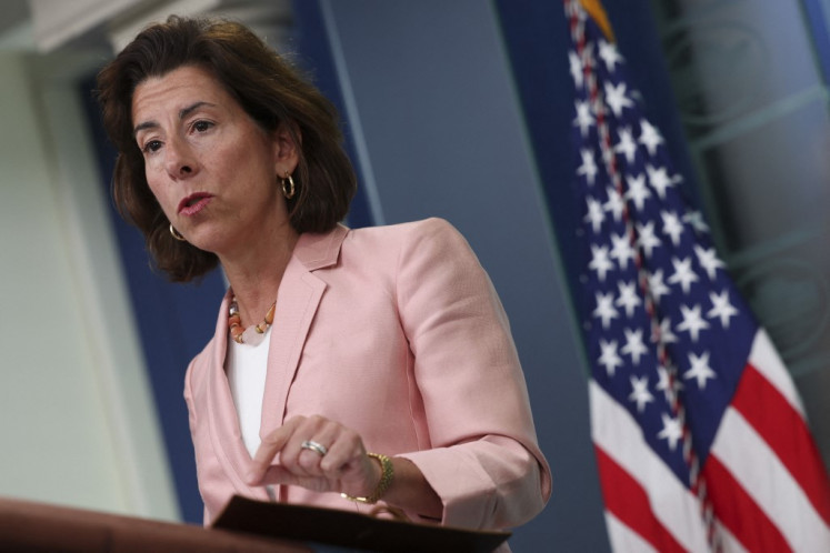 US Commerce Secretary Gina Raimondo speaks during the daily press briefing at the White House on September 06, 2022 in Washington, DC. 