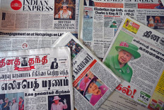 Newspapers those read the demise of Britain's Queen Elizabeth ll, are kept at a shop in Chennai on September 9, 2022. The funeral of Queen Elizabeth II will take place at Westminster Abbey, the historic church in central London which has played a major role in her life.
