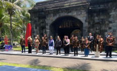 Collaboration, culture, community: The Group of Twenty (G20) Culture Ministers take a group photo, at Borobudur, Central Java, on Sept. 13.