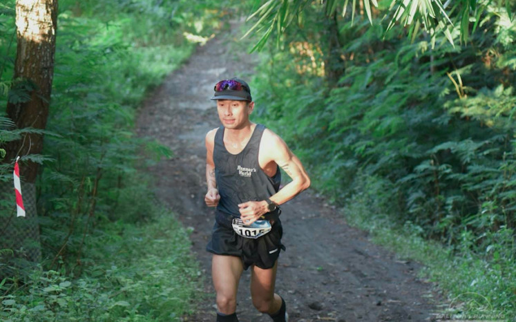 Lockdown hobby: Remedy Waloni joins this year's Bali Trail Running Challenge in Mount Batur. Remedy picks up jogging as a hobby during the COVID-19 lockdown in 2020. (Courtesy of Bali Trail Running)