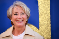 Kicking off the festival: British actress Emma Thompson poses on the red carpet on arrival to attend the World premiere of Roald Dahl's Matilda: The Musical, during the 2022 BFI London Film Festival in London on Wednesday.