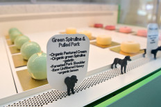 Haute treats: Pastries are seen in a display case at Dogue, a restaurant for dogs, in San Francisco, California, the United States, on Wednesday. 