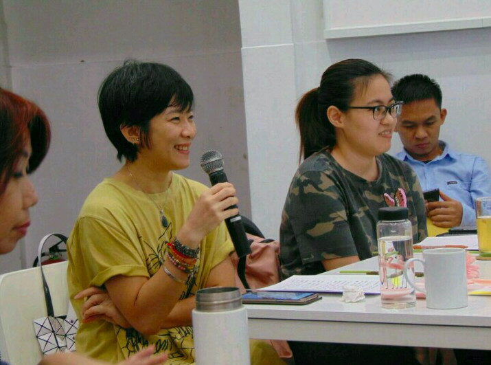 Sharing sessions: Haryati 'Fey' Lawidjaja (in yellow shirt) often shares her story with fellow survivors, cancer patients and their families. 