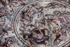 One of its kind: A mosaic floor dating to the Roman era is being excavated in the city of al-Rastan in Syria's west-central province of Homs on Wednesday, after its discovery was announced by Syria's general directorate of antiquities.