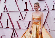 'Women being heroic’: Carey Mulligan arrives at the Oscars red carpet for the 93rd Academy Awards in Los Angeles, California, the United States, on April 25, 2021. Mulligan stars as one of the journalists who reveals the Harvey Weinstein sexual harassment scandal in the new film She Said, which premiered at the London Film Festival on Friday.