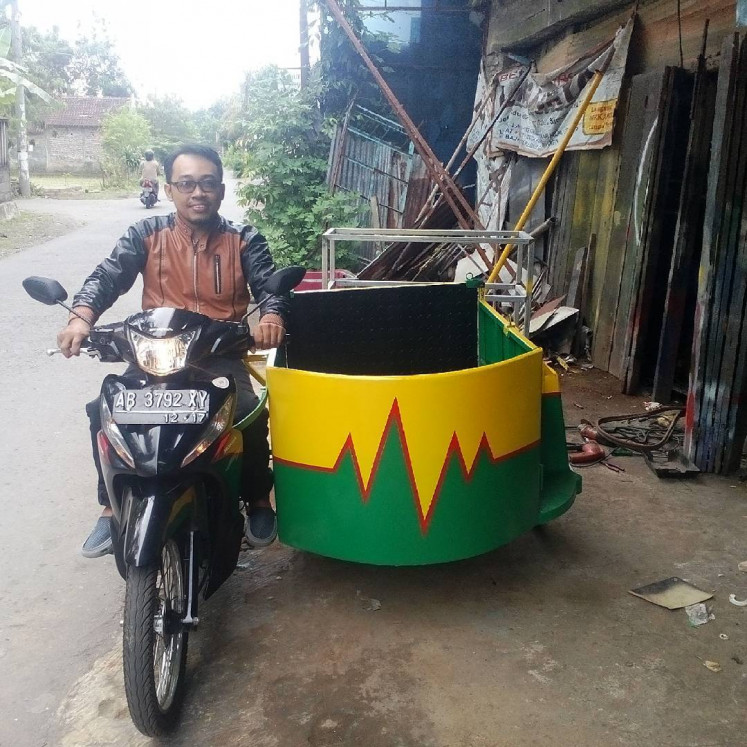 Dreams: Triyono founded the Difa Bike, a disability-friendly 'ojek' (motorcycle taxi), with the hope that he could play a role in creating an inclusive transport for the community in Yogyakarta. (Courtesy of Triyono)