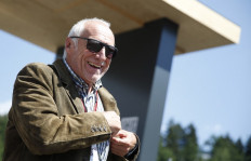 Ride on: Red Bull’s Austrian CEO, Dietrich Mateschitz, arrives in the paddocks ahead of the Austrian Formula One Grand Prix on June 30, 2018 in Spielberg, central Austria. Mateschitz died on Saturday aged 78, the company said.