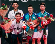 Badminton Denmark has apologized after mistakenly announcing that two Indonesian badminton pairs, Fajar Alfian and Muhammad Rian Ardianto (left) as well as Marcus Gideon, Kevin Sukamuljo, were from Malaysia. (Instagram/pbsibadminton ina)