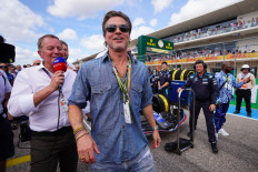On the grid: Brad Pitt visits Williams Racing during the Formula 1 United States Grand Prix at Circuit of The Americas on Oct. 23 in Austin, Texas, the United States. 