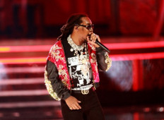 In this file photo taken on June 24, 2018, US rapper Takeoff, of Migos, performs onstage at the 2018 BET Awards at Microsoft Theater in Los Angeles, California. Takeoff was fatally shot at a bowling alley in Houston, Texas, on November 1, 2022.