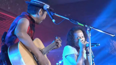 Headliners: Indonesian rock band Slank performs at the M20 (Music20) concert at Taman Mini Indonesia Indah, East Jakarta, on March 11, 2022.