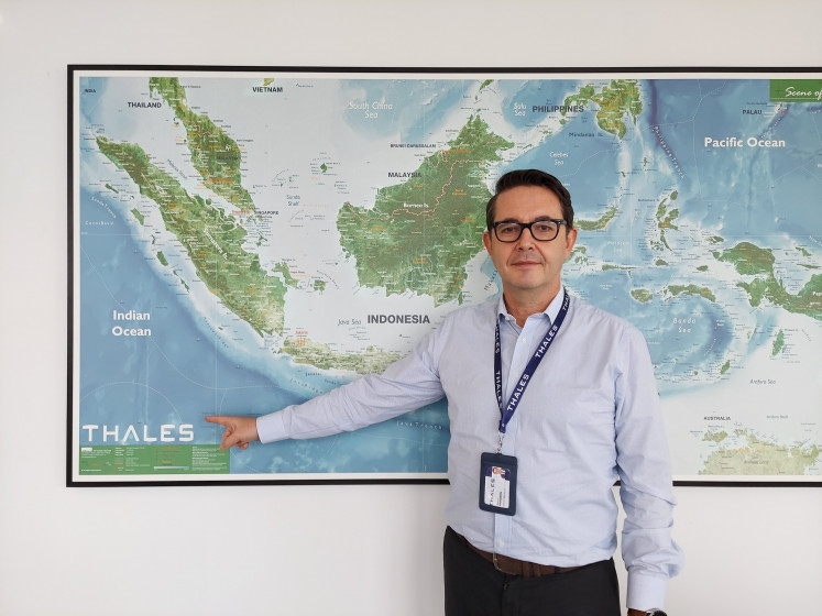 Country director of Thales Indonesia, Olivier Rabourdin, at the Thales Indonesia headquarters in Sudirman, Jakarta, on Monday. 
