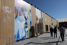 Participants visit the Sharm El Sheikh International Convention Centre, ready for the COP27 climate summit, in Egypt's Red Sea resort city of Sharm el-Sheikh, on November 5, 2022 