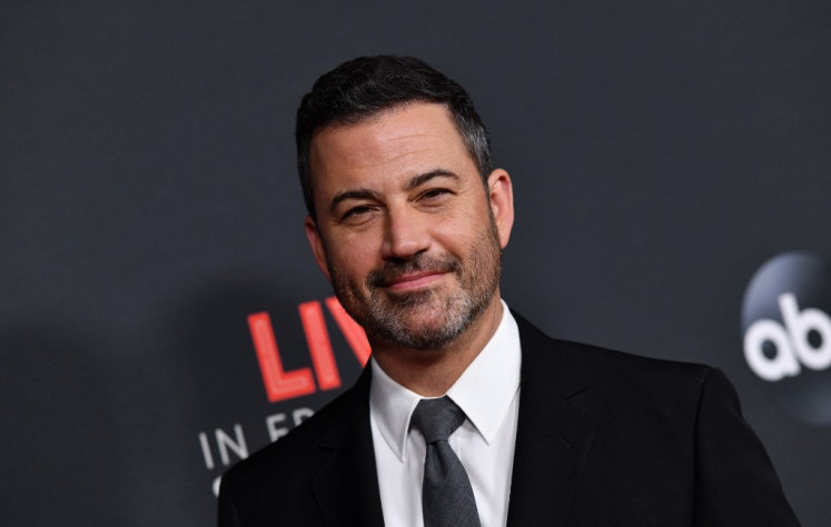 Third time’s a charm: US television host Jimmy Kimmel arrives for An Evening With Jimmy Kimmel at the Roosevelt hotel in Hollywood, Los Angeles, the United States, on Aug. 7, 2019. 