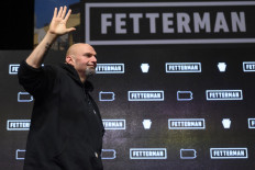 Democratic Senate candidate John Fetterman arrives for an election night party at StageAE on November 9, 2022 in Pittsburgh, Pennsylvania. Fetterman defeated Republican Senate candidate Dr. Mehmet Oz.  
