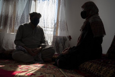 No choice: Maryam talks with her father Qadir during an interview with AFP at a house in Charikar, Parwan province. “I wanted them to complete university education because I had worked hard for it,” said Qadir, whose salary has been almost halved under Taliban rule. “In Afghanistan, girls do not get many opportunities, and proposals for marriage stop coming after a time.”
