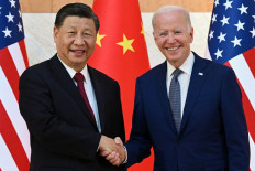 United States President Joe Biden (right) and China’s President Xi Jinping shake hands as they meet on the sidelines of the Group of 20 Summit in Nusa Dua, Bali, on Nov. 14, 2022.
