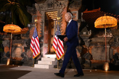 US President Joe Biden arrives to speak at a press conference on the sidelines of the G20 Summit in Nusa Dua, Bali, on Nov. 14, 2022.