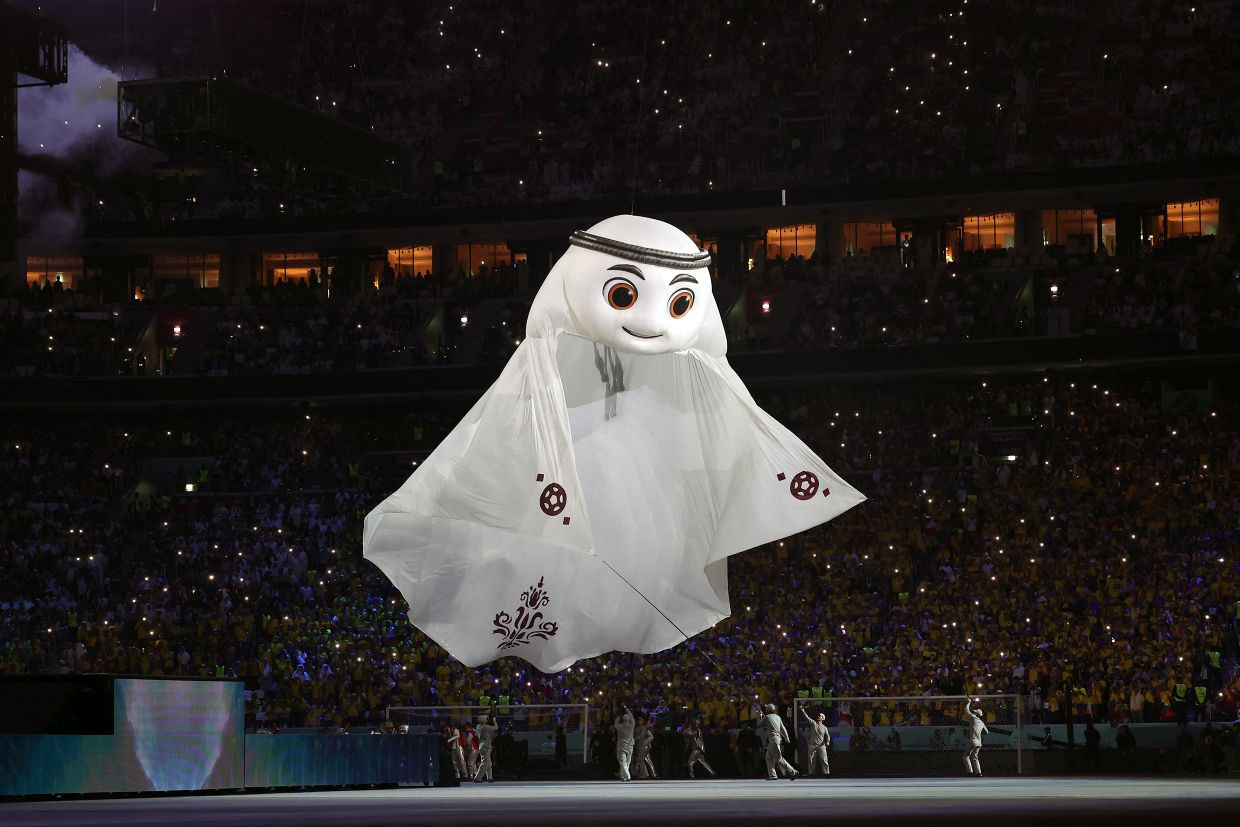 La'eeb - official mascot of FIFA 2022 https://www.thejakartapost.com/paper/2022/11/21/world-cup-starts-with-stakes-high-for-host.html