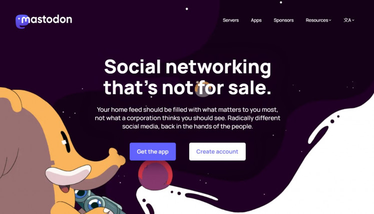 For the people: A screenshot of the recently-popular social network Mastodon taken on Thursday shows its promise to present a 'radically different' platform devoid of corporate-funded contents. (Mastodon/Screenshot)