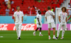 Soccer Football - FIFA World Cup Qatar 2022 - Group F - Belgium v Belgium's Leander Dendoncker and Wout Faes on the pitch before the match