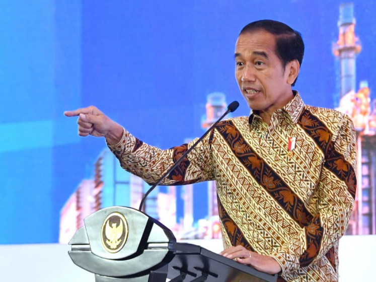 President Joko “Jokowi“ Widodo speaks during a national investment meeting in Jakarta, Nov. 30, 2022.
