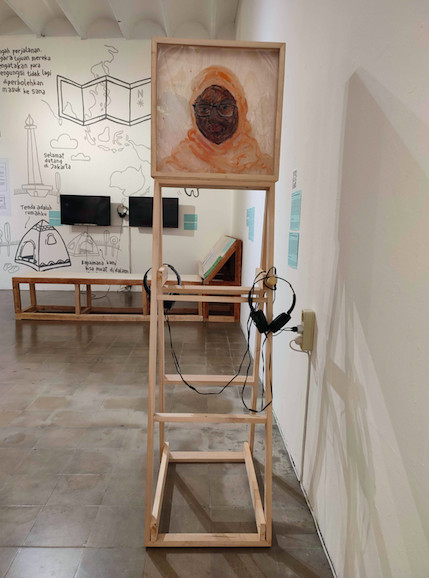 Indefinitely in wait: The physical installation for Chopan’s work, “Conversations on Chronic Waiting” (2021-ongoing), which is a series of podcast comprised of two distinct series: “A Conference of Birds” and “Infrastructure of Waiting”. (Courtesy Mumtaz Khan Chopan)