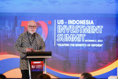 American Chamber of Commerce (AmCham) Indonesia managing director Lin Neumann speaks during the US-Indonesia Investment Summit in Jakarta, Dec. 6, 2022.