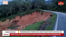 A view of the scene after a landslide in Batang Kali, Malaysia, Dec. 16, 2022 in this still image taken from video. 