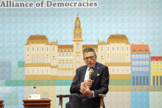 Former NATO chief Anders Fogh Rasmussen speaks during a press conference at the Ministry of Foreign Affairs (MOFA) in Taipei on January 5, 2023. 
